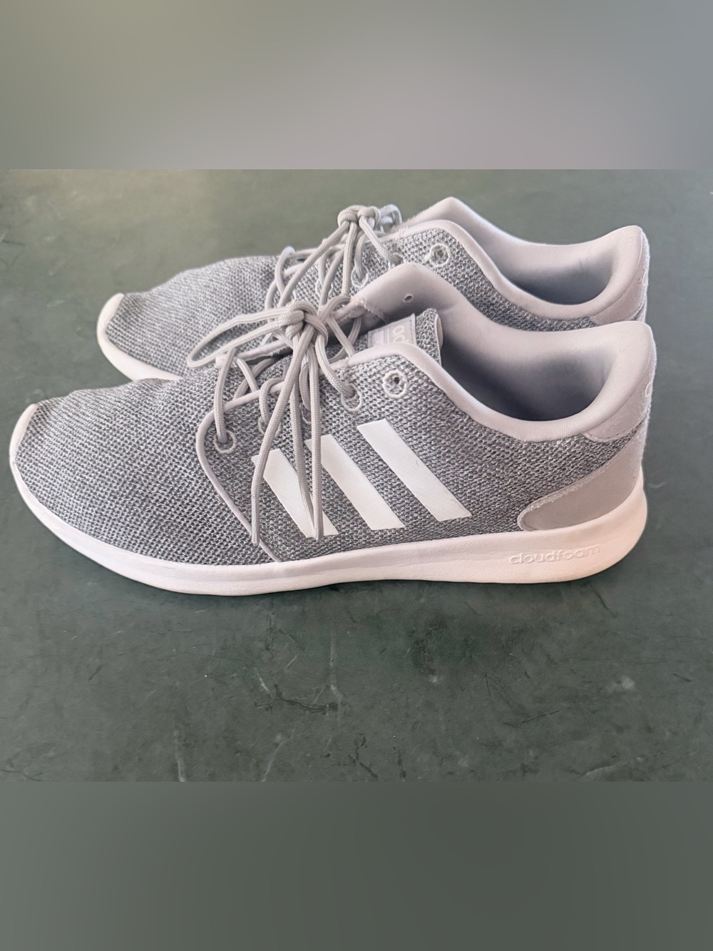 adidas Light Gray Knit Lace-Up Sneakers size 9 - Picture 2 of 9
